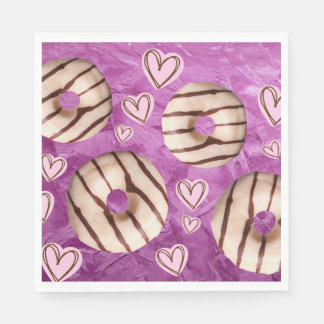 Kleurrijke Paarse gestreepte donuts papieren serve Servet