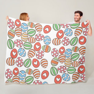 Kleurrijke paaseieren fleece deken