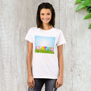 Kleurrijke Paaseieren in Gras T-shirt