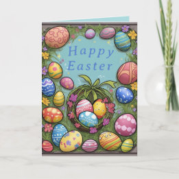 Kleurrijke Paaseieren Kerstkaart Feestdagen Kaart