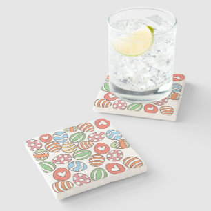 Kleurrijke paaseieren stenen onderzetter