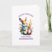 Kleurrijke paashaas kleindochter begroeting kaart (Voorkant)