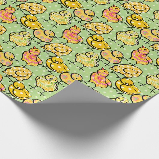 Kleurrijke paaskip cadeaupapier (Hoek)