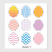 Kleurrijke paasset van 9 kinderen sticker (Vel)