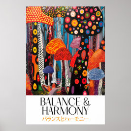 Kleurrijke Paddenstoel Kunstprint Psychedelisch Bo Poster