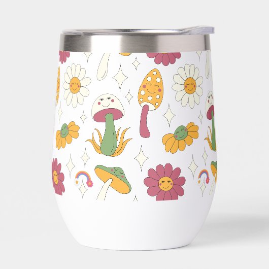 Kleurrijke Paddenstoel, Regenboog en Madeliefjes P (Links)