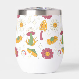 Kleurrijke Paddenstoel, Regenboog en Madeliefjes P