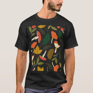 Kleurrijke paddenstoelen, bladeren, full colour. t-shirt