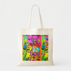 kleurrijke paddenstoelen canvas tas