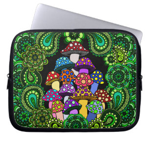 Kleurrijke paddenstoelen laptophoes laptop sleeve
