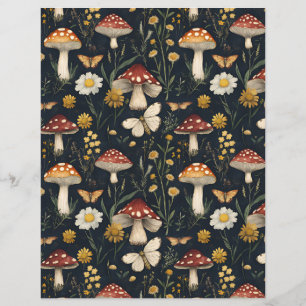 Kleurrijke paddestoel herfst patroon plakboek papi