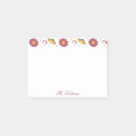 Kleurrijke Paddestoel, Regenboog en Daisies Patroo Post-it® Notes