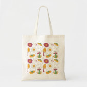 Kleurrijke Paddestoel, Regenboog en Daisies Patroo Tote Bag (Voorkant)