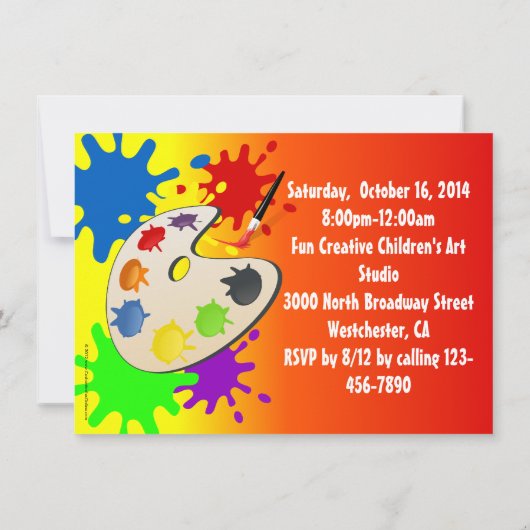 Kleurrijke Paint Palette Art Schilderij Verjaardag Kaart (Achterkant)