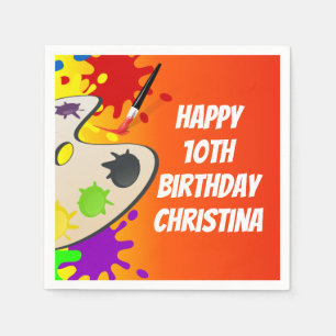 Kleurrijke Paint Palette Art Schilderij Verjaardag Servet