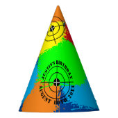 Kleurrijke paintball verjaardagsfeestjes petten vo feesthoedjes (Voorkant)