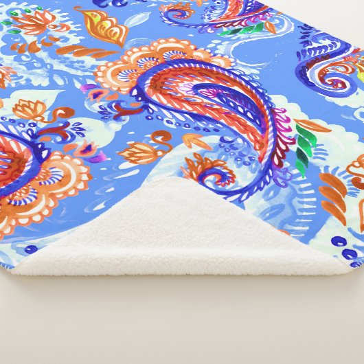 Kleurrijke paisley naadloos patroon sherpa deken (3/4)