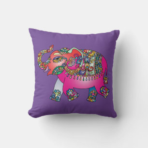 Kleurrijke Paisley Olifant Tekening Kussen