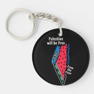 Kleurrijke Palestijnse Watermeloen kaart Grafisch Sleutelhanger