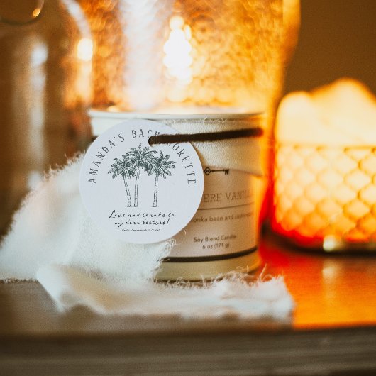 Kleurrijke Palm Boom Bachelorette Bedankjes Labels