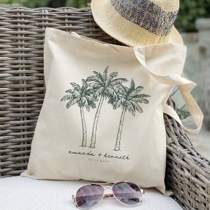Kleurrijke Palm Tree Bestemming Bruiloft Welkom Tote Bag