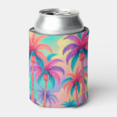 Kleurrijke palmbomen blikjeskoeler (Blikje Voorkant)