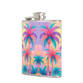 Kleurrijke palmbomen heupfles (Links)