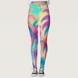 Kleurrijke palmbomen leggings