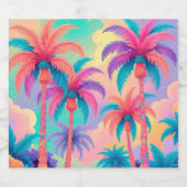 Kleurrijke palmbomen sparkling wijnetiket (Enkel label)