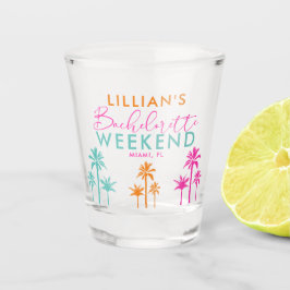 Kleurrijke palmboom Bachelorette Weekend Shot Glas