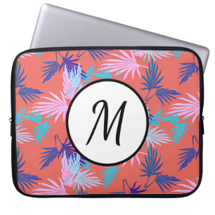 Kleurrijke palmboom laat computerlaptophoes over laptop sleeve