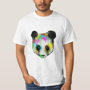 Kleurrijke panda-gezicht t-shirt