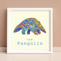 Kleurrijke Pangolin bedreigde dierenrechtenkunst