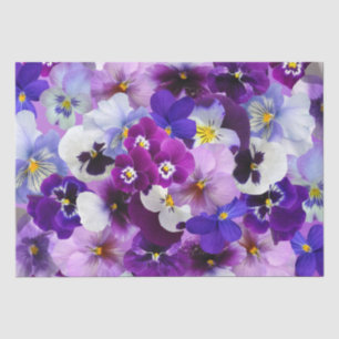 kleurrijke pansieën,  bloemen, tissuepapier
