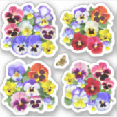 Kleurrijke Pansies Contour Sticker (Voorkant)