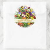 Kleurrijke Pansy Display Verjaardag Ronde Sticker (Tas)