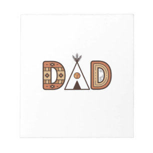 Kleurrijke papa teepee letter shirt ontwerp_1 notitieblok