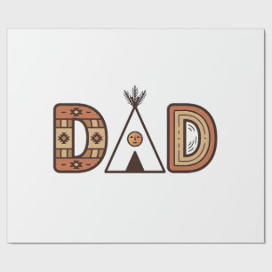 Kleurrijke papa tipi letter shirt ontwerp_1 cadeaupapier
