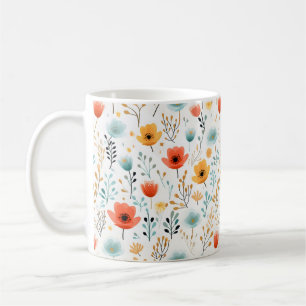 Kleurrijke papavers bloemmotief koffiemok