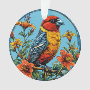 Kleurrijke papegaai kruisbek vogel ornament