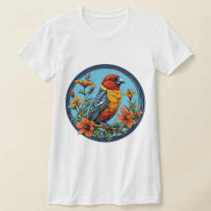 Kleurrijke papegaai kruisbek vogel t-shirt