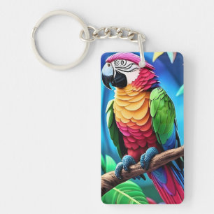 Kleurrijke papegaai Macaw Bird Sleutelhanger