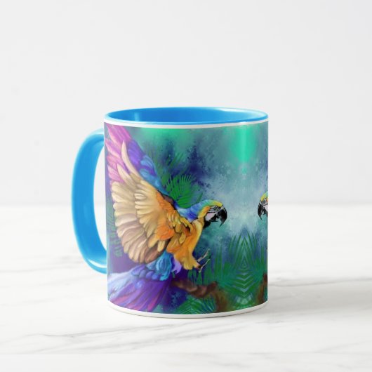 Kleurrijke papegaai Mok (Voorkant links)