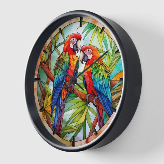 Kleurrijke papegaaien Glas in lood (Hoek)