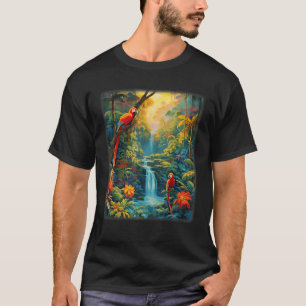 Kleurrijke papegaaien Regen Bos Oerwoud Macaw Pape T-shirt