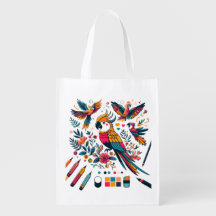 Kleurrijke papegaaien Tropische kunst