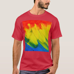 Kleurrijke papegaaiveren t-shirt