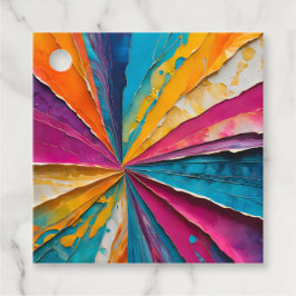 Kleurrijke Paper Collage Art Gift Labels