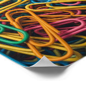 Kleurrijke Paperclip Cluster Poster (Hoek)