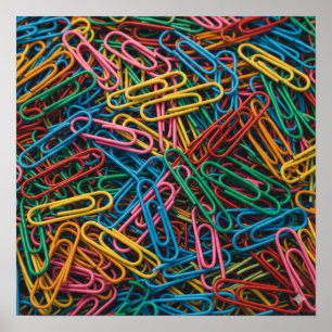 Kleurrijke Paperclip Cluster Poster